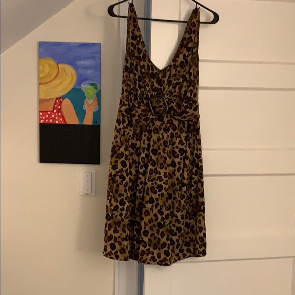 Tummy control leopard print dress